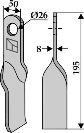 Gedrehtes Messer 195x50mm